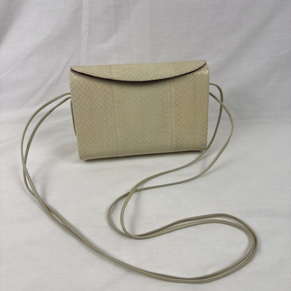 Vintage Snakeskin Clutch Crossbody Purse Burgundy Inner Lining